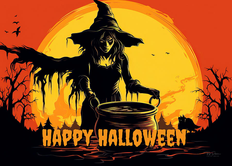 Halloween Card #21 Digital Art by Bill Posner