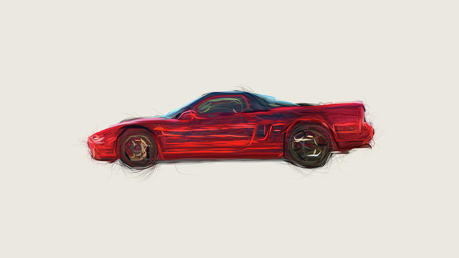 Honda NSX Drawing #21 Digital Art by CarsToon Concept