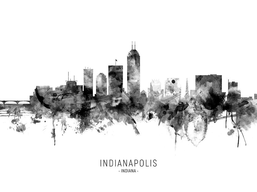 Indianapolis Indiana Skyline #21 Digital Art by Michael Tompsett