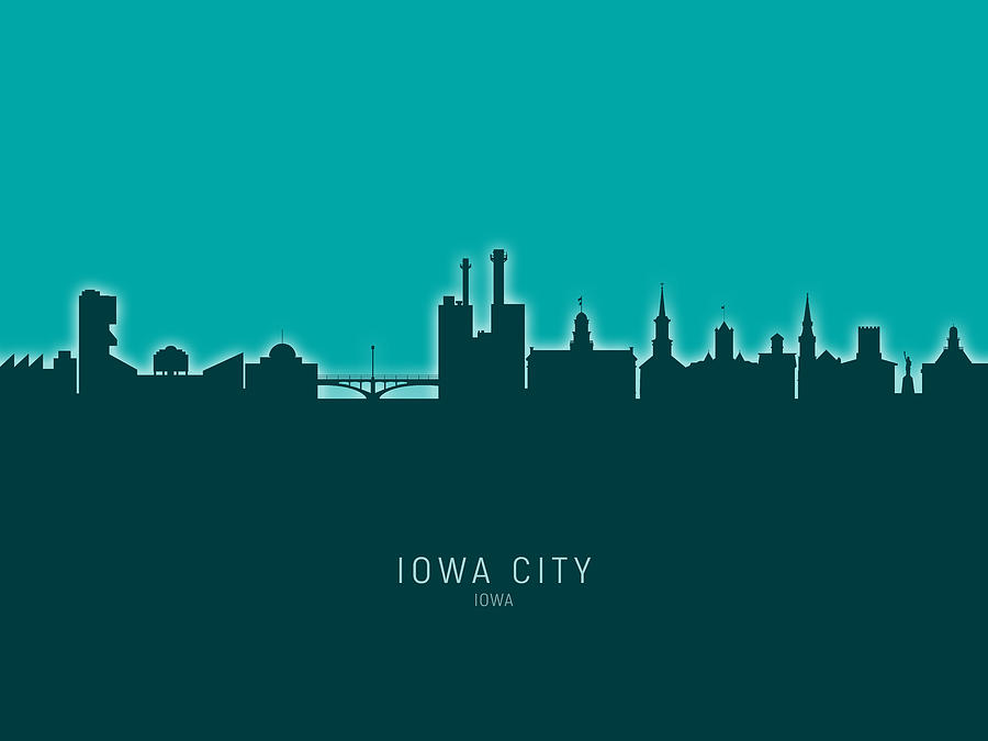 Iowa City Iowa Skyline #21 Digital Art by Michael Tompsett
