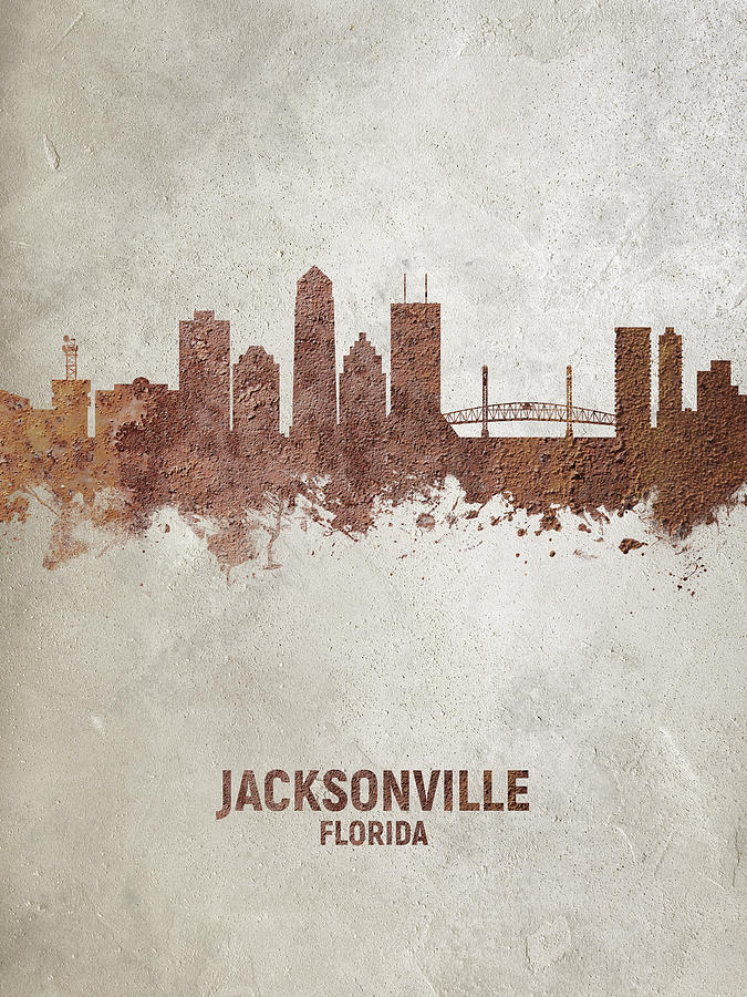 Jacksonville Digital Art - Jacksonville Florida Skyline #21 by Michael Tompsett