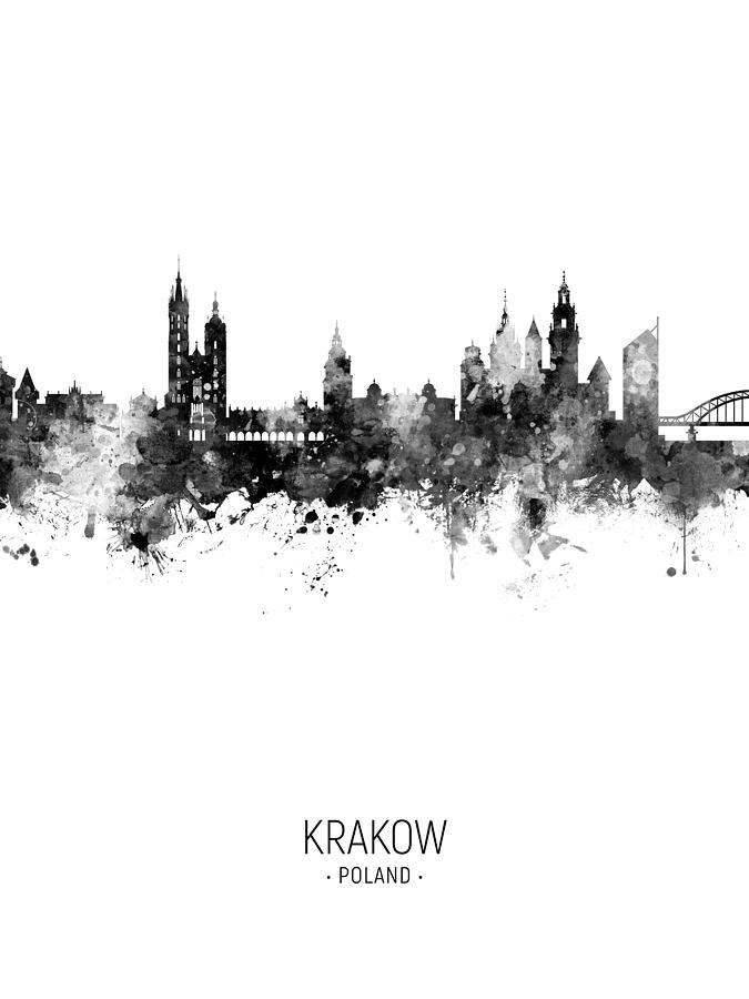 Krakow Poland Skyline #21 Digital Art by Michael Tompsett
