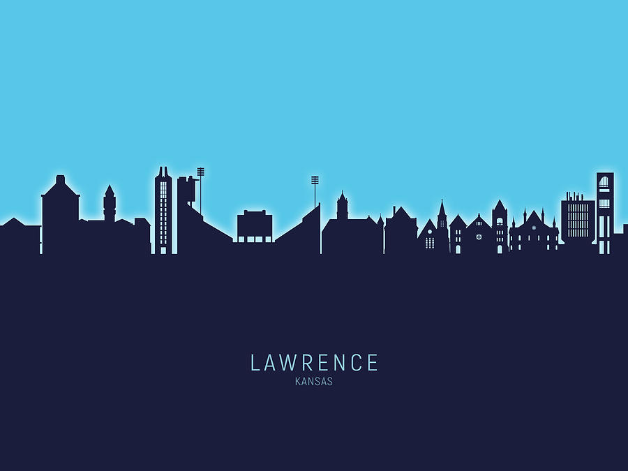 Lawrence Kansas Skyline #21 Digital Art by Michael Tompsett