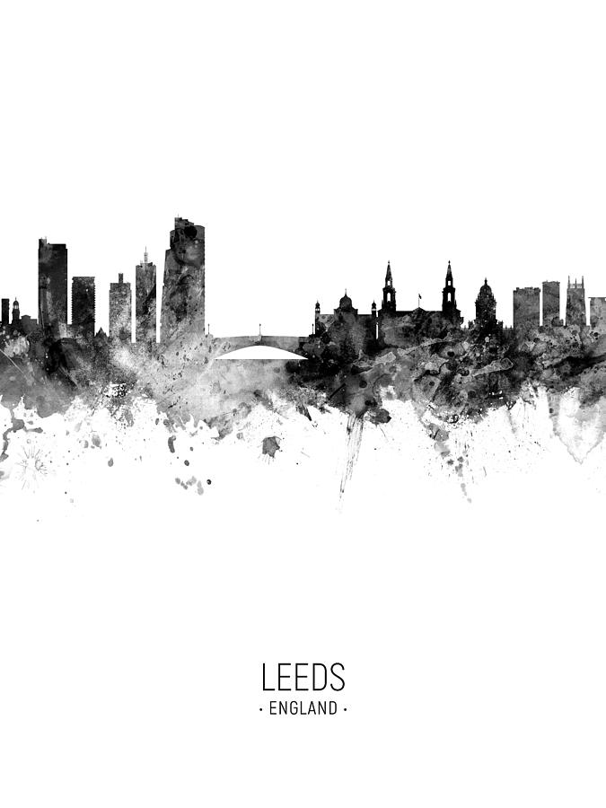 Leeds England Skyline #21 Digital Art by Michael Tompsett