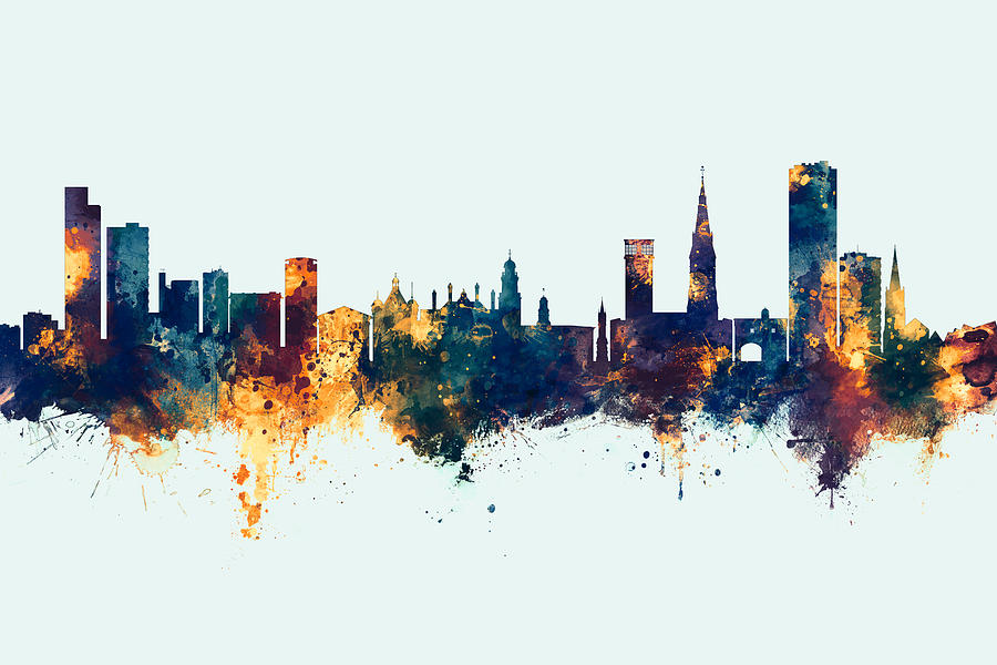 Leicester England Skyline #21 Digital Art by Michael Tompsett