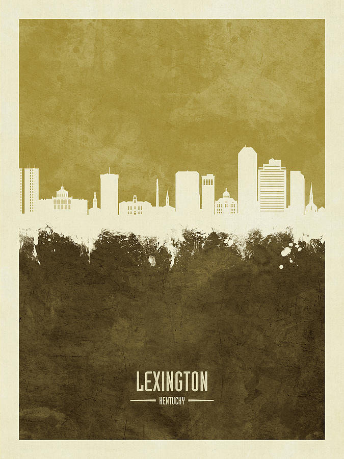 Lexington Digital Art - Lexington Kentucky Skyline #20 by Michael Tompsett