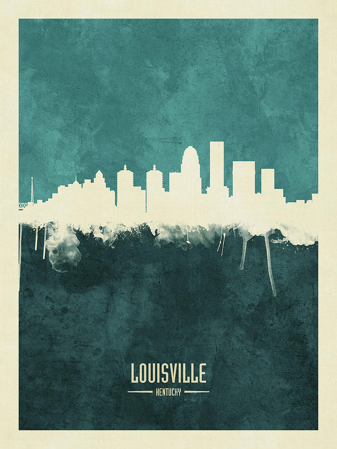 Louisville Kentucky City Skyline Tote Bag by Michael Tompsett