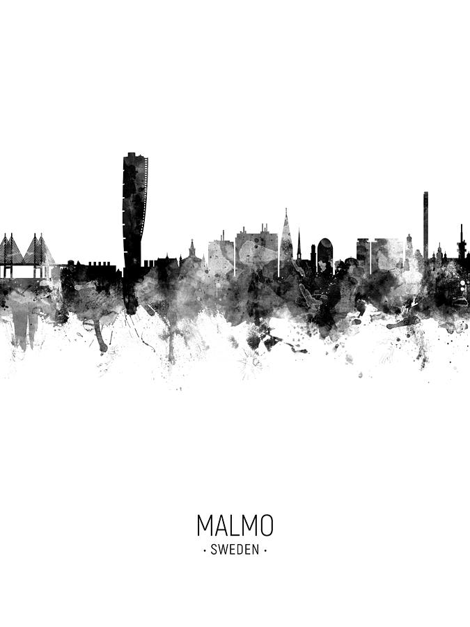 Malmo Sweden Skyline #21 Digital Art by Michael Tompsett
