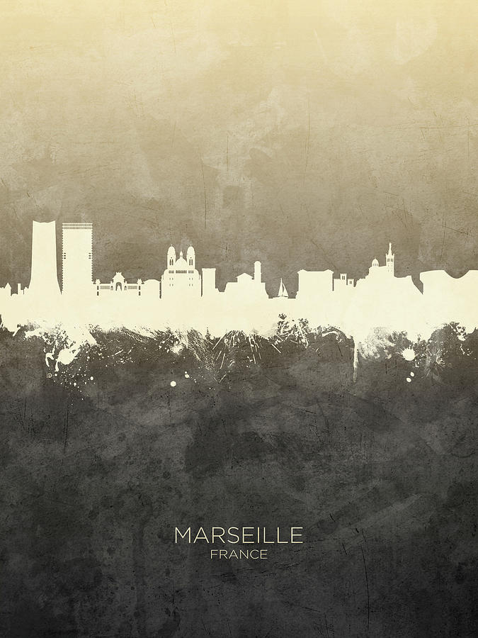 Marseille France Skyline #21 Digital Art by Michael Tompsett