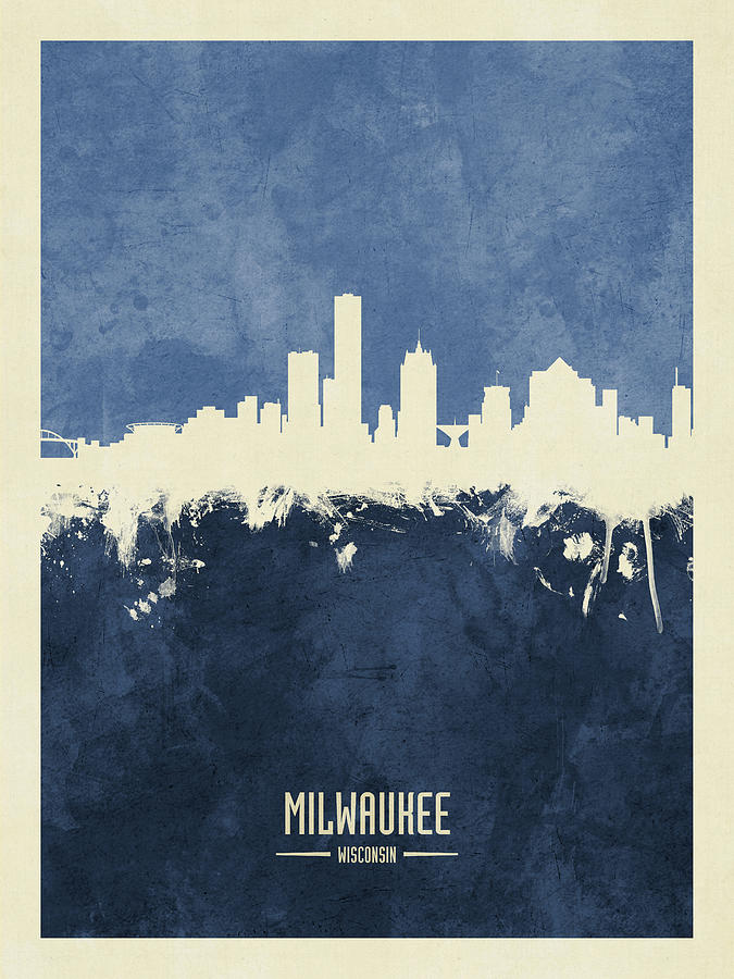 Milwaukee Wisconsin Skyline #21 Digital Art by Michael Tompsett