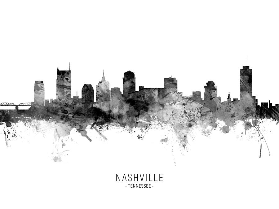 Nashville Digital Art - Nashville Tennessee Skyline #21 by Michael Tompsett