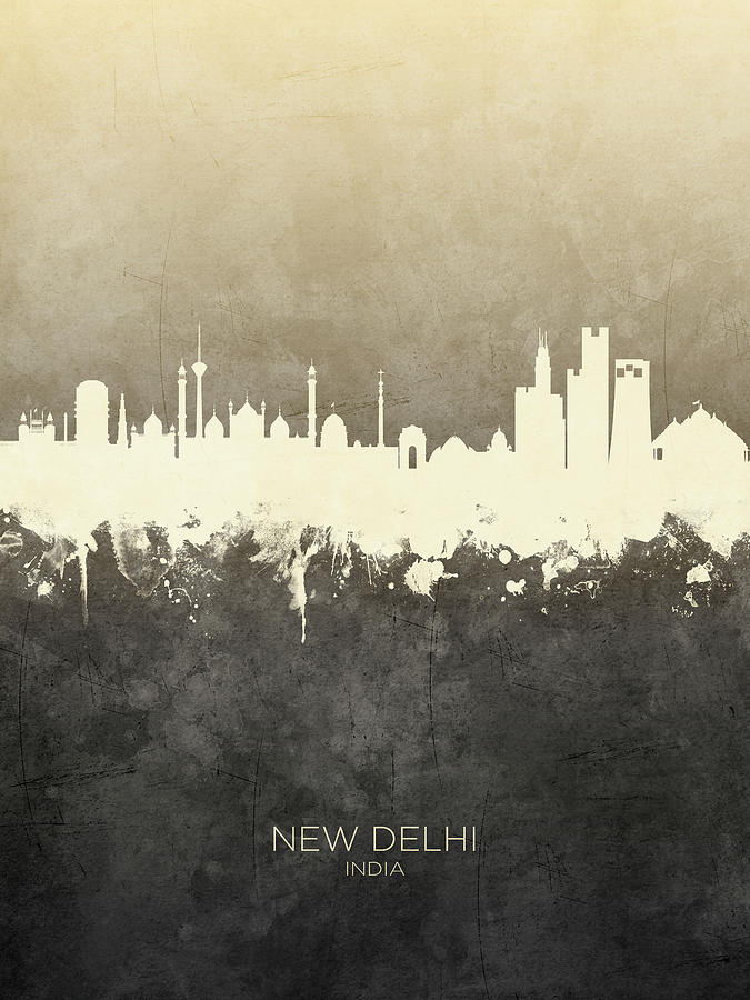 New Delhi India Skyline #21 Digital Art by Michael Tompsett