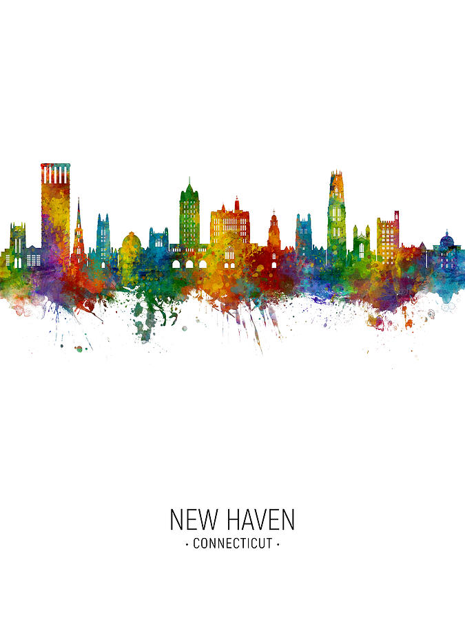 New Haven Connecticut Skyline #21 Digital Art by Michael Tompsett