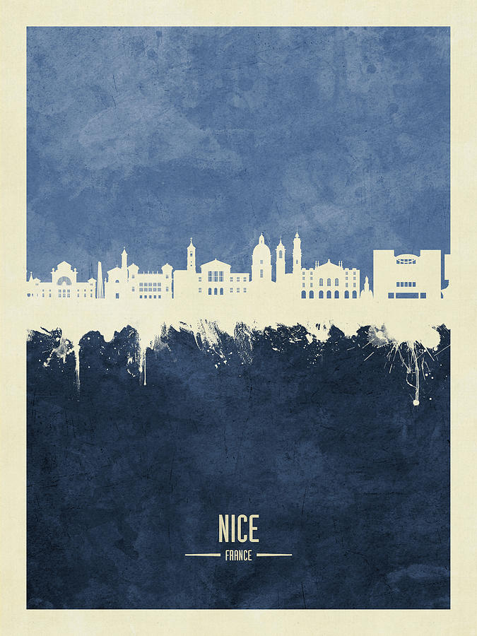Nice France Skyline #21 Digital Art by Michael Tompsett