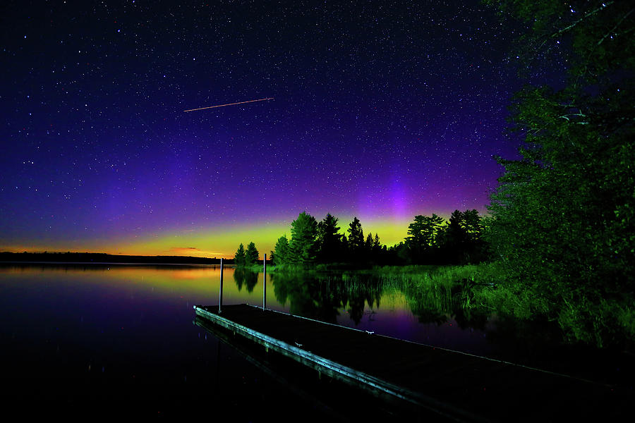 Northern Lights over Boulder Lake #21 Photograph by Shixing Wen