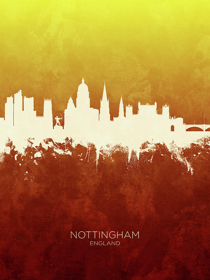 Nottingham England Skyline #21 Digital Art by Michael Tompsett