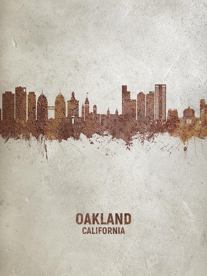Oakland California Skyline #21 Digital Art by Michael Tompsett
