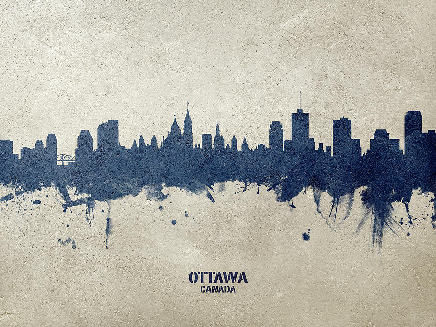 Skyline Digital Art - Ottawa Canada Skyline #21 by Michael Tompsett