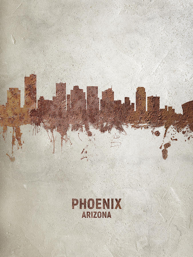 Phoenix Arizona Skyline #21 Digital Art by Michael Tompsett