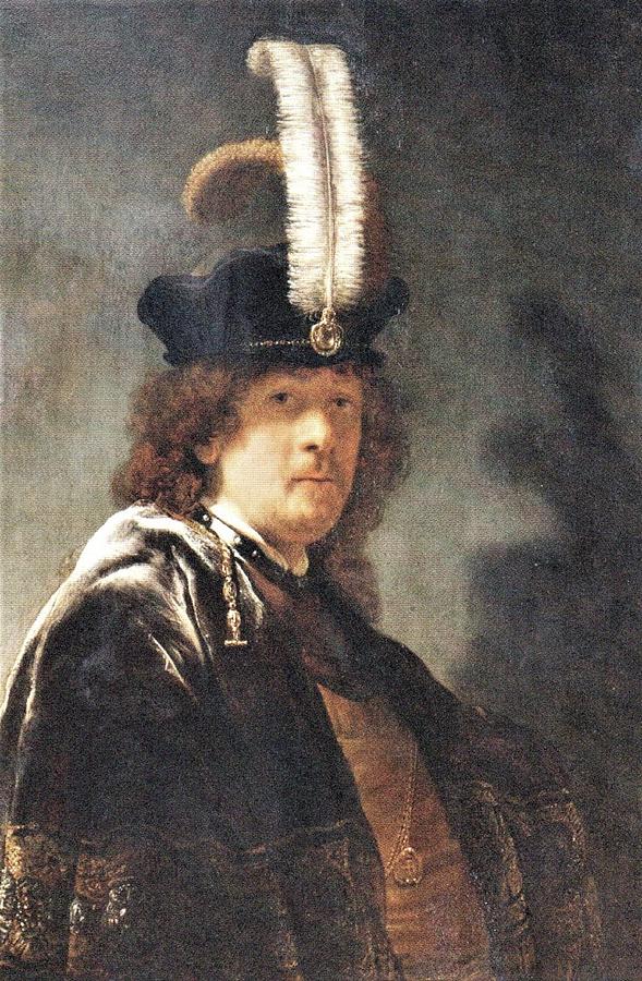 21 Rembrandt Self Portrait Wearing A White Feathered Bonnet 1635 Oil On ...