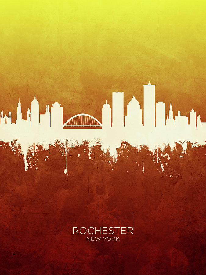 Rochester Skyline Digital Art - Rochester New York Skyline #21 by Michael Tompsett