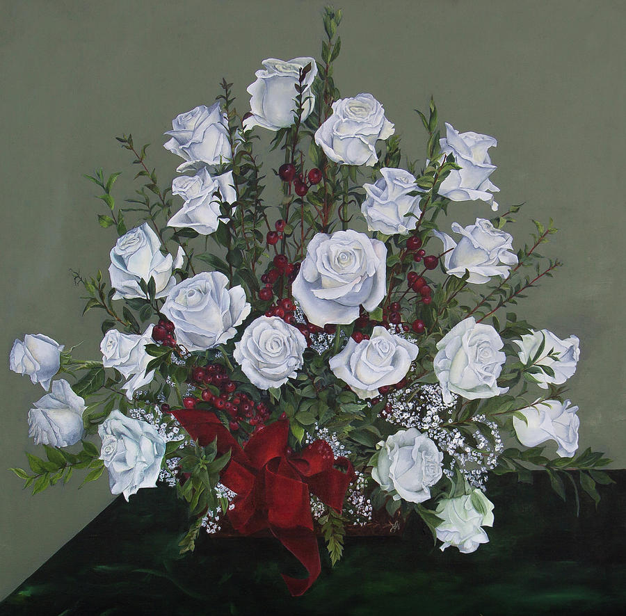 21 Roses Painting by Nila Jane Autry