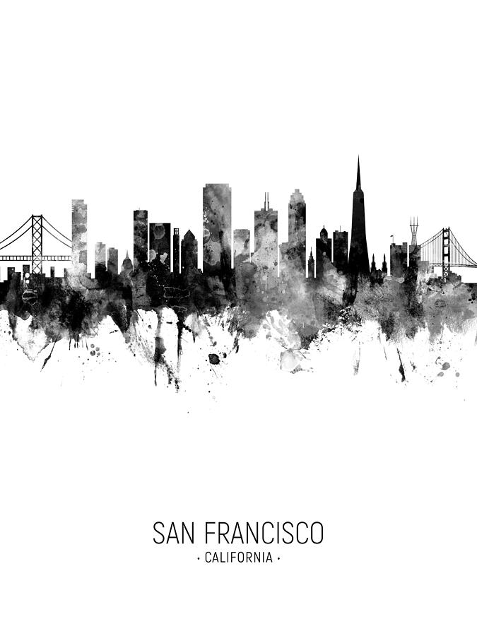 San Francisco California Skyline #21 Digital Art by Michael Tompsett