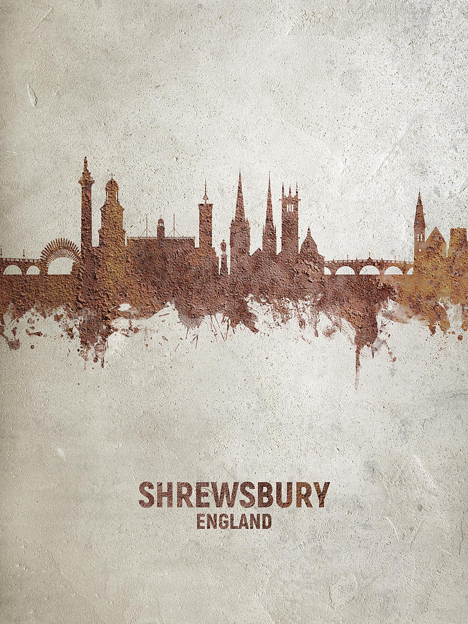 Shrewsbury England Skyline #21 Digital Art by Michael Tompsett