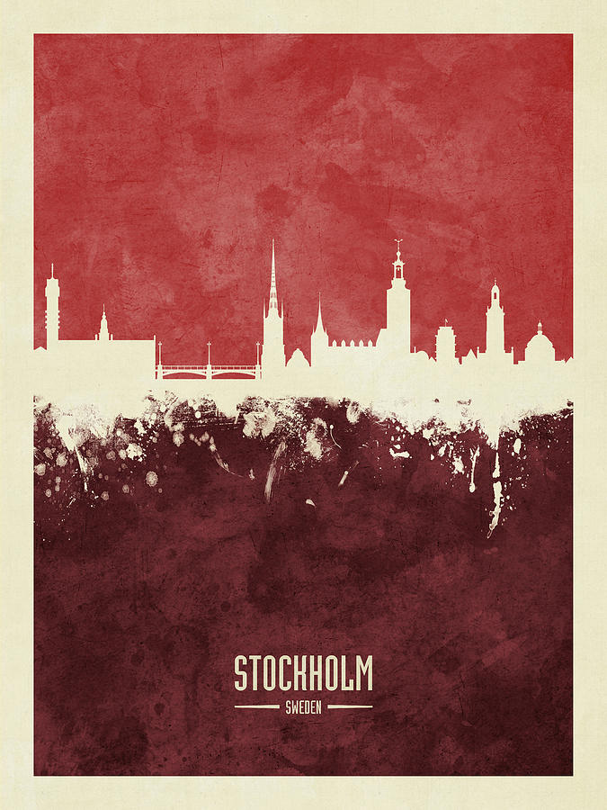 Stockholm Sweden Skyline #21 Digital Art by Michael Tompsett