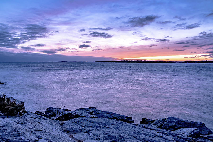 Sunset in newport rhode island at castle hill lighthouse #21 Photograph by Alex Grichenko