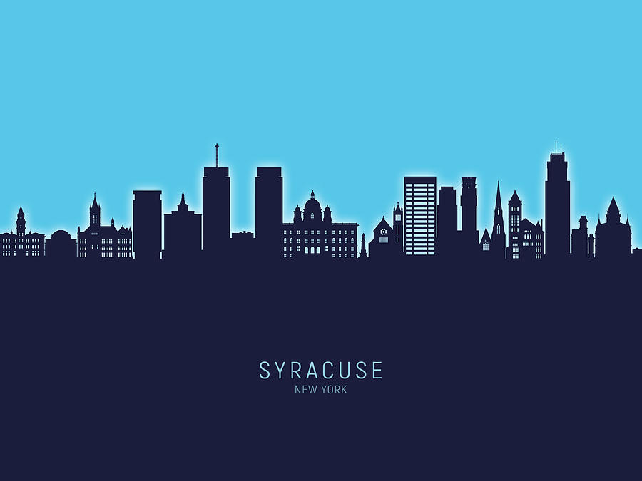 Syracuse Digital Art - Syracuse New York Skyline #21 by Michael Tompsett