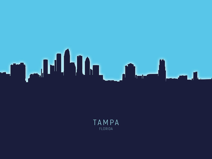 Tampa Florida Skyline #21 Digital Art by Michael Tompsett