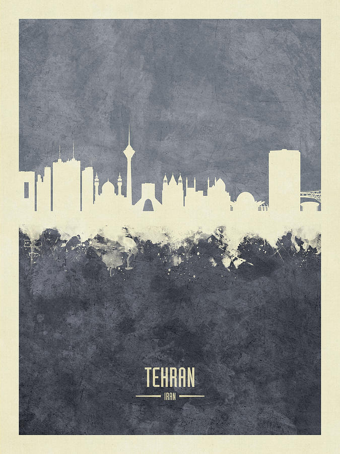 Tehran Iran Skyline #21 Digital Art by Michael Tompsett