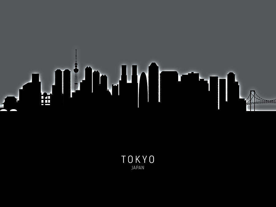 Tokyo Japan Skyline #21 Digital Art by Michael Tompsett
