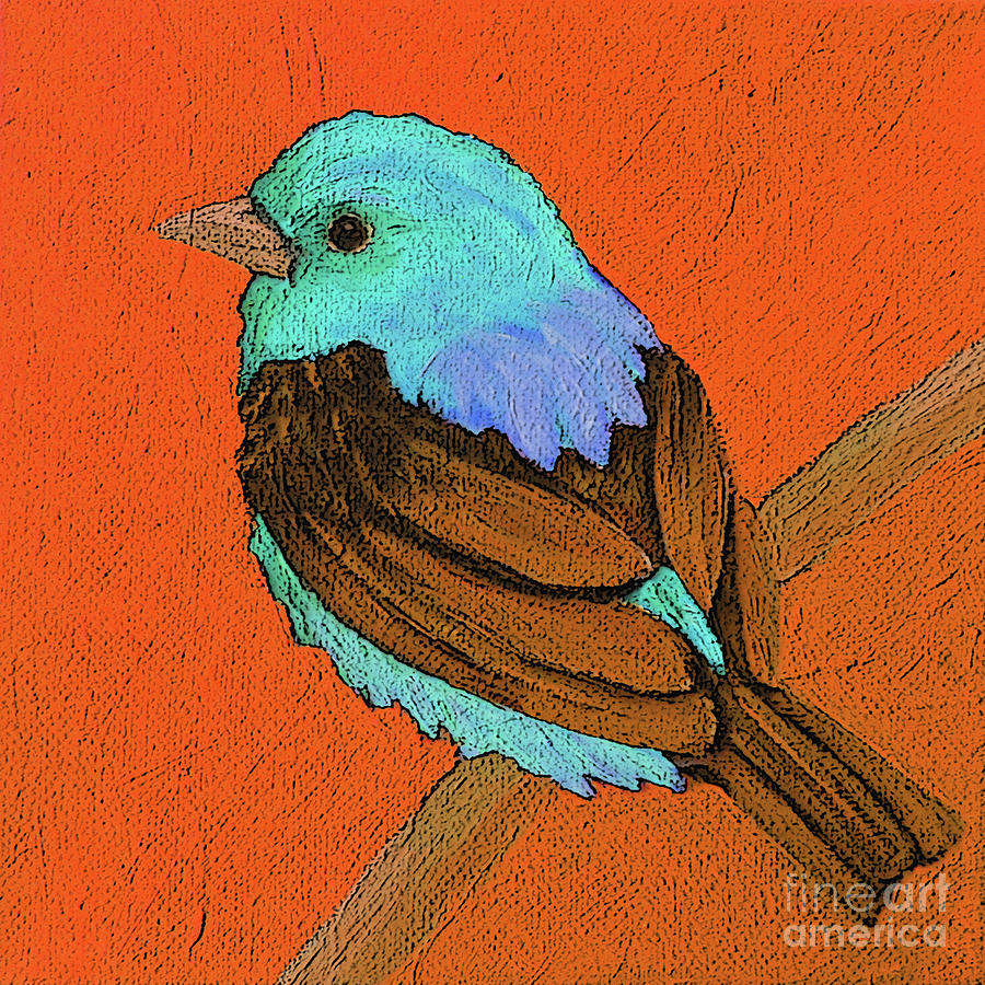 21 Turq Scarlet Tanager Painting by Victoria Page