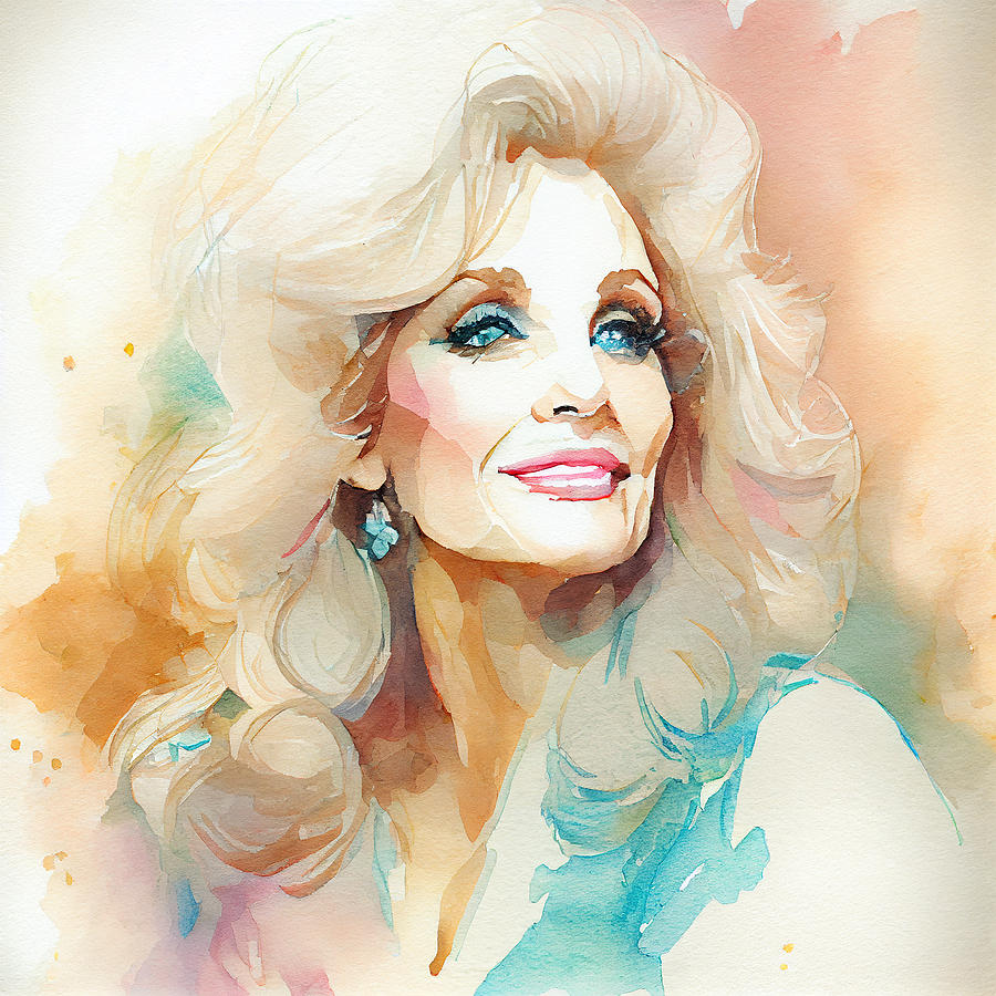 Watercolour Of Dolly Parton Digital Art By Tim Hill Fine Art America