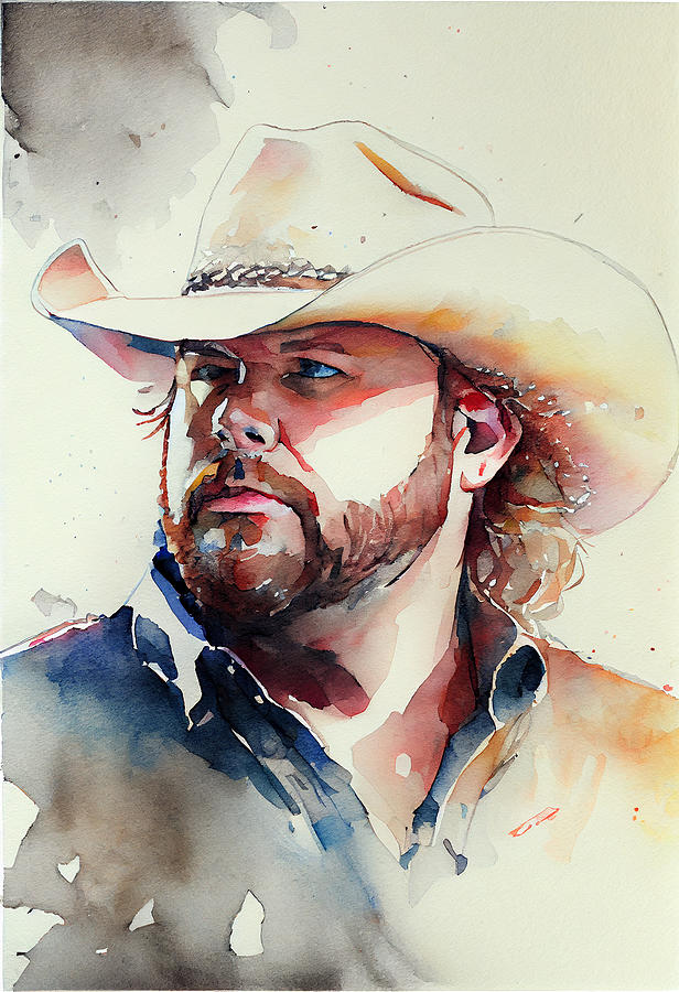 Watercolour of Toby Keith Digital Art by Tim Hill - Fine Art America