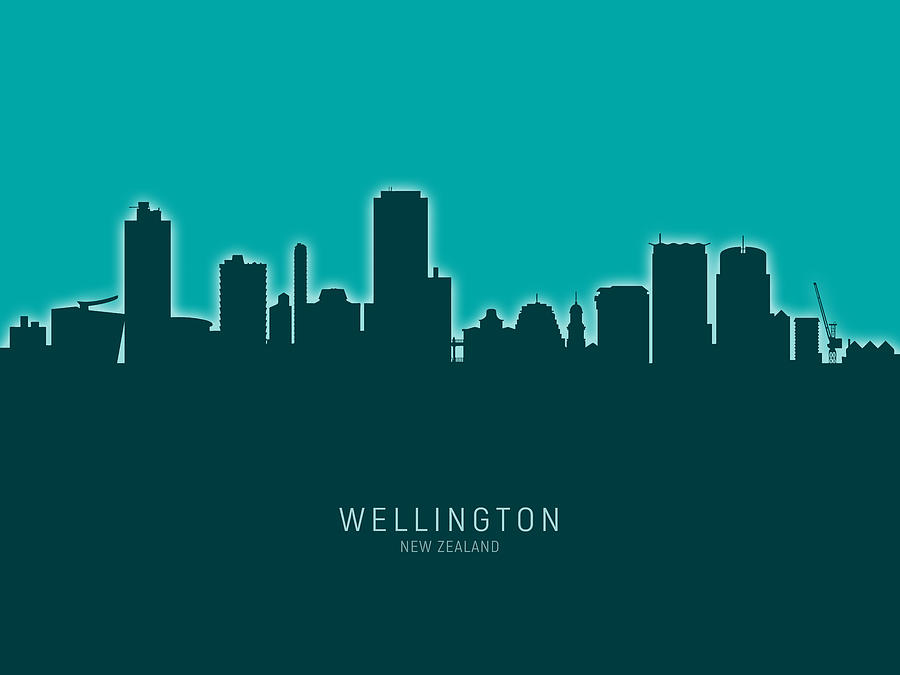 Wellington New Zealand Skyline #21 Digital Art by Michael Tompsett