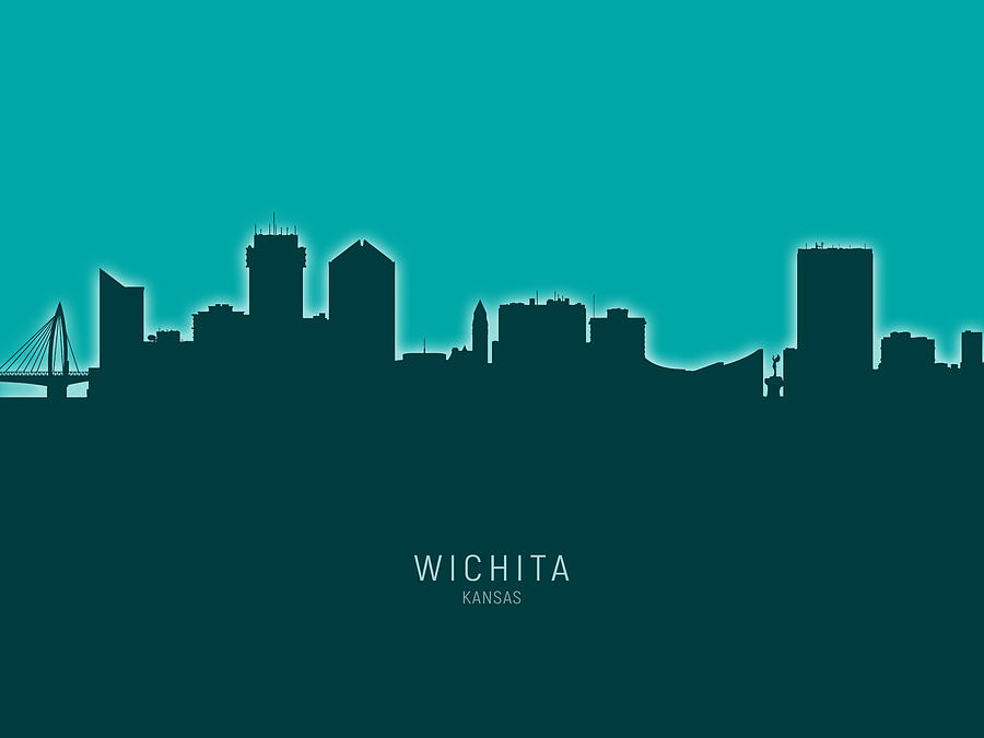 Wichita Kansas Skyline #21 Digital Art by Michael Tompsett