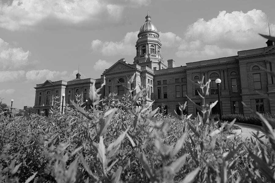 Wyoming state capitol building in Cheyenne Wyoming in black and white #21 Photograph by Eldon McGraw
