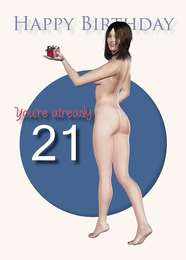 21st Sexy Pin Up Birthday Digital Art by Jan Keteleer