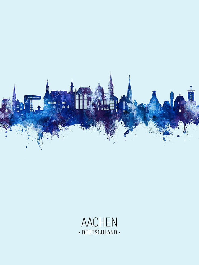 Aachen Germany Skyline Digital Art by Michael Tompsett