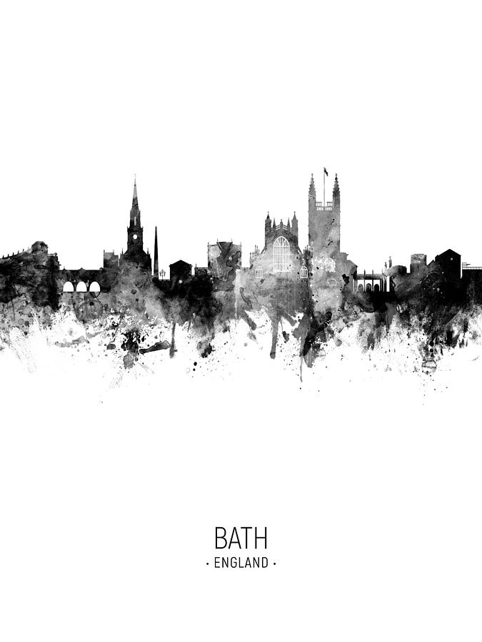 Bath England Skyline Cityscape #22 Digital Art by Michael Tompsett