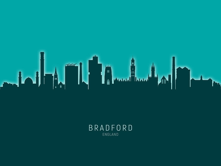 Skyline Digital Art - Bradford England Skyline #22 by Michael Tompsett