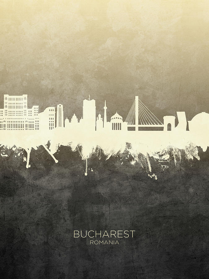 Bucharest Romania Skyline #22 Digital Art by Michael Tompsett