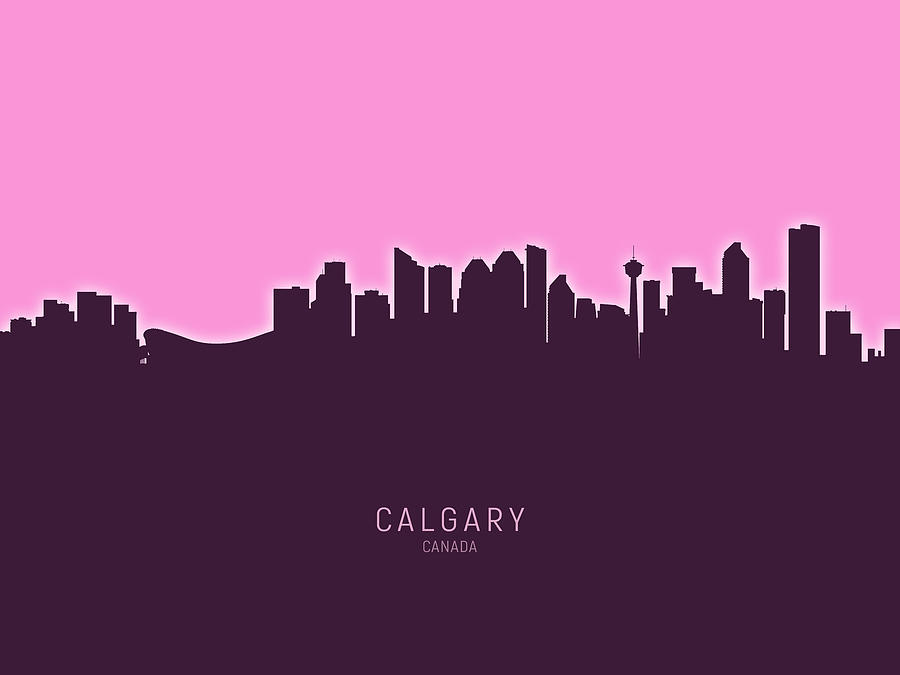 Skyline Digital Art - Calgary Canada Skyline #22 by Michael Tompsett