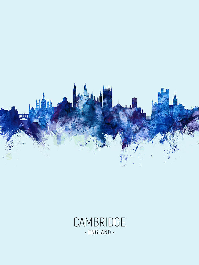 Cambridge England Skyline #22 Digital Art by Michael Tompsett