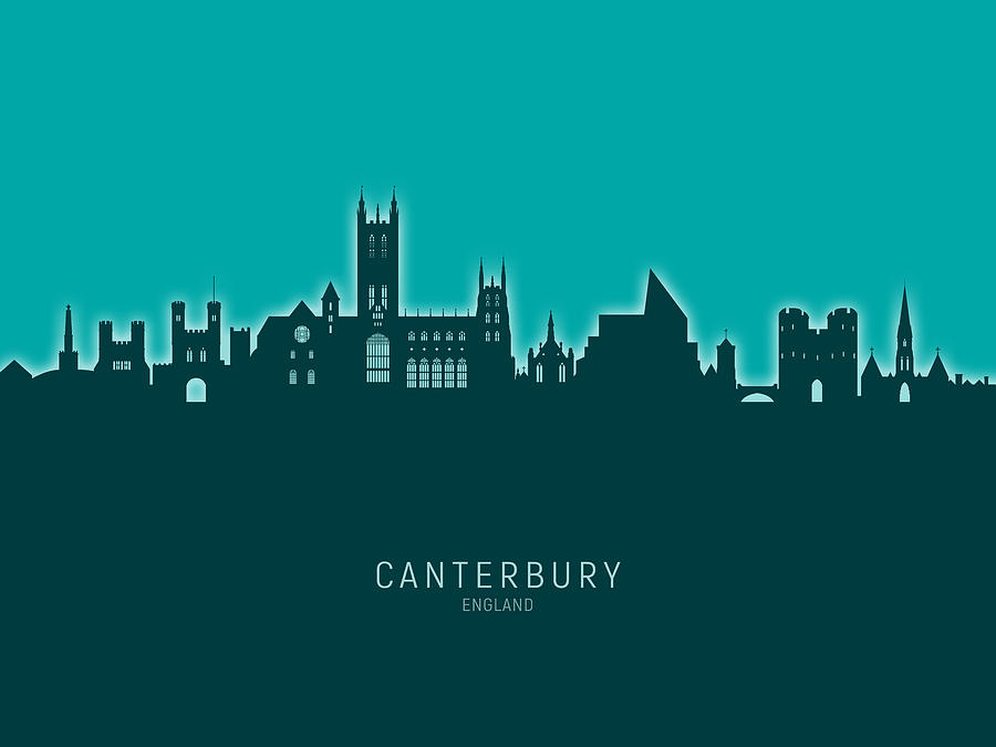 Canterbury England Skyline #22 Digital Art by Michael Tompsett