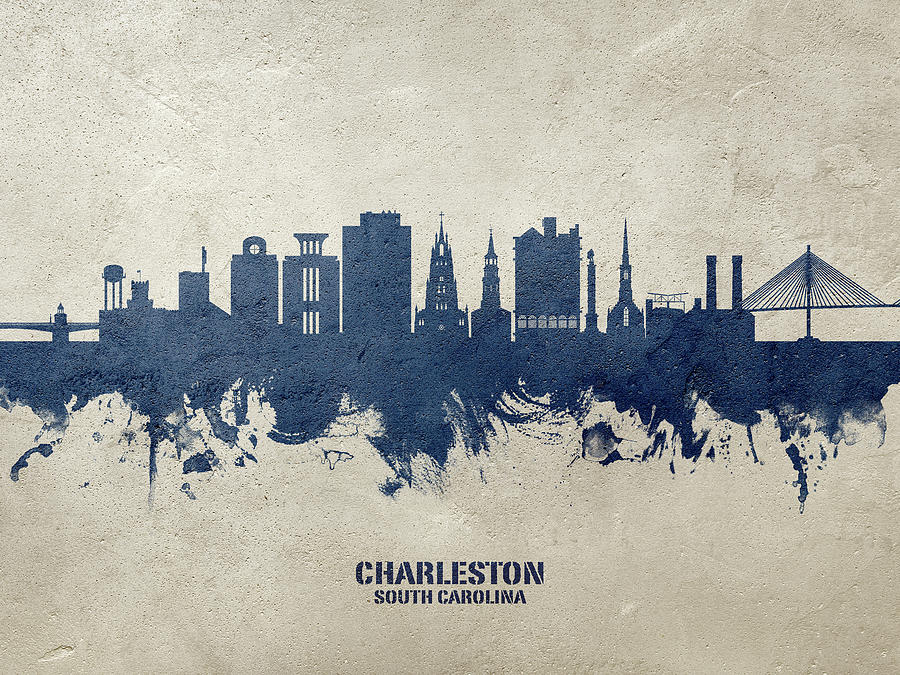 Skyline Digital Art - Charleston South Carolina Skyline #22 by Michael Tompsett