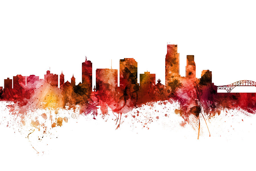 Corpus Christi Texas Skyline Digital Art by Michael Tompsett - Pixels